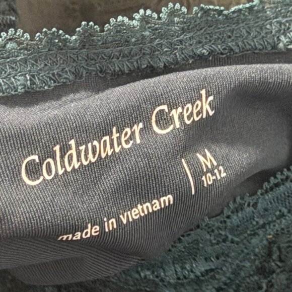 Coldwater Creek Paisley Blouse & Camisole Set Sz M Teal Rayon/Nylon set - Picture 6 of 12